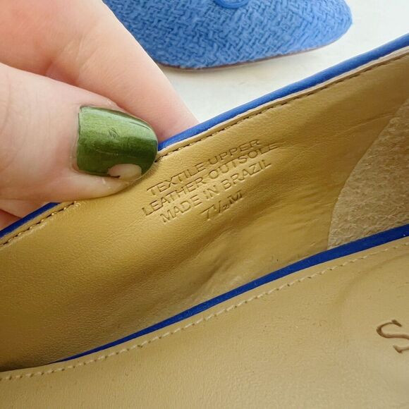 Like New Talbots Jane Bow Loafers Amherst Tweed in Capri Blue Flats Size 7.5 - Picture 3 of 8